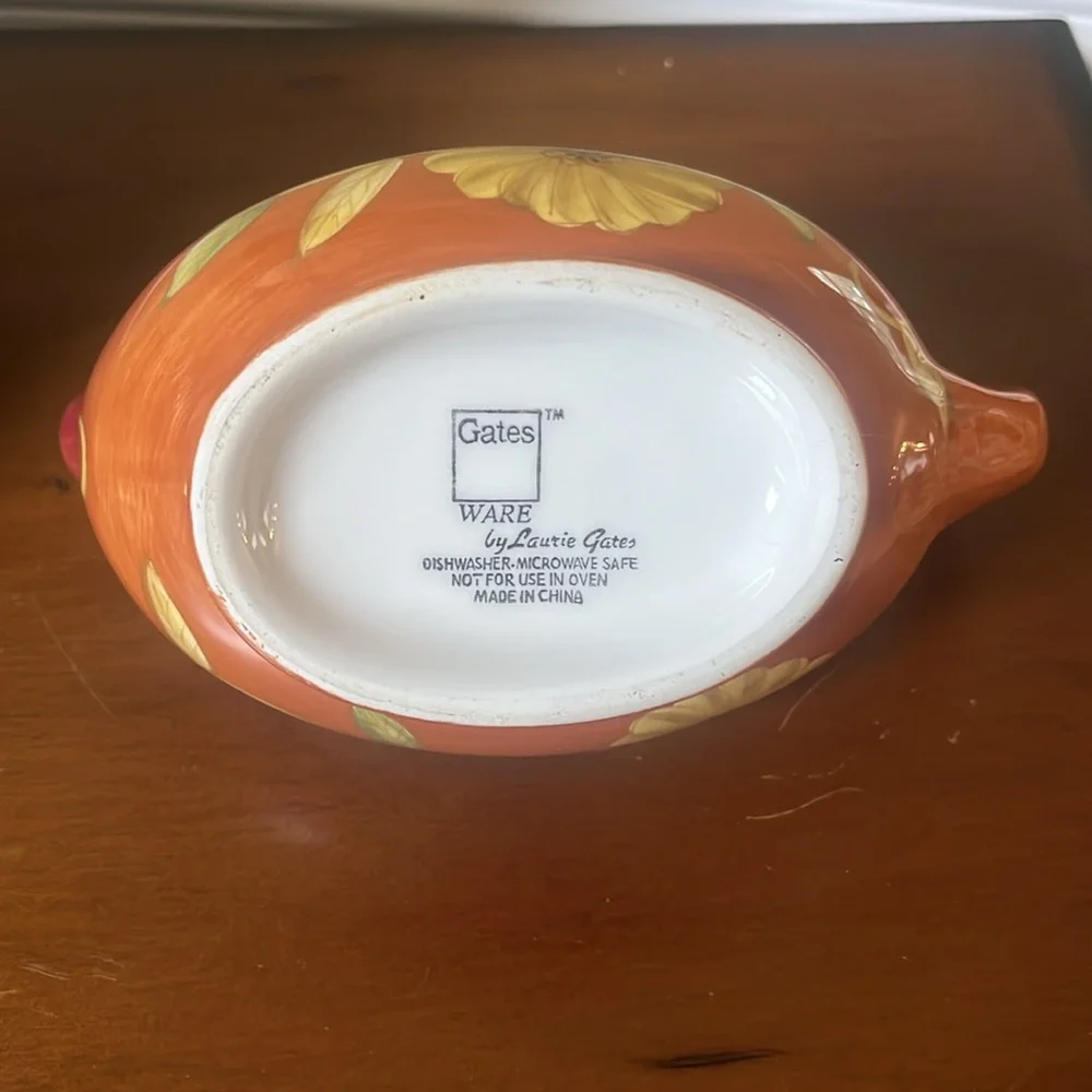 Gates Ware by Laurie Gates Ceramic Fall Autumn Vine Gravy Sauce Boat